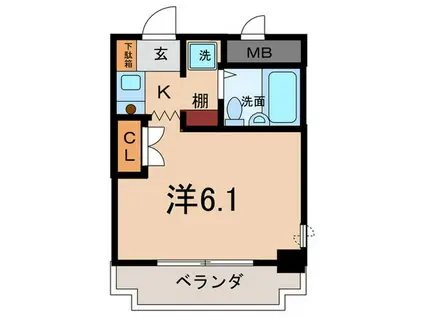 ダンディライオン西宮(1K/5階)の間取り写真