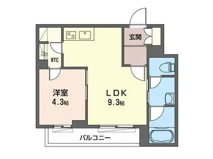 シェソワ(1LDK/1階)の間取り写真