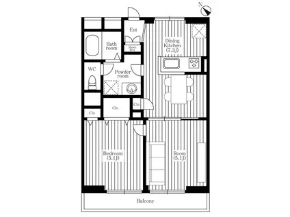 SILKY PALACEII(2DK/3階)の間取り写真