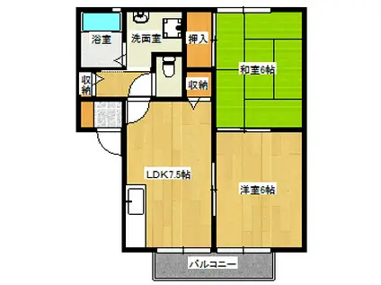 ビバーチェ・ナラバラ(2DK/2階)の間取り写真