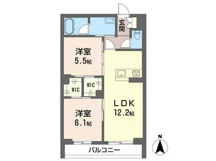 クリスフォート(2LDK/3階)の間取り写真