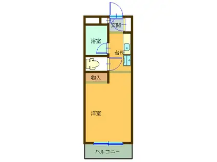 シェモア武蔵野(1K/4階)の間取り写真
