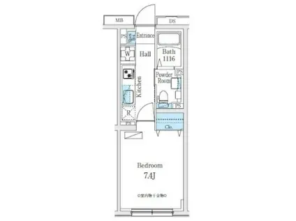 ラクラス旗の台(1K/1階)の間取り写真