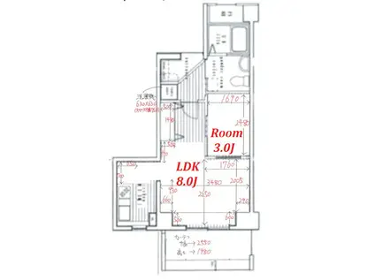 ヴェルステージ本所吾妻橋(1LDK/5階)の間取り写真