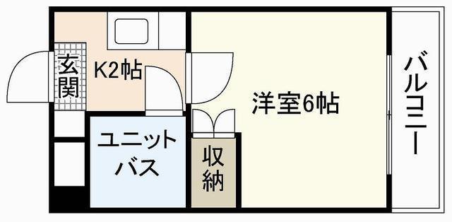 第6若宮ビル(1K/4階)の間取り写真