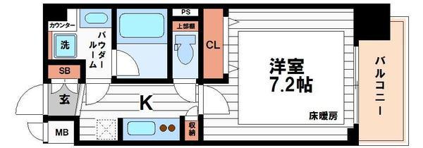 アーバネックス谷町II(1K/11階)の間取り写真