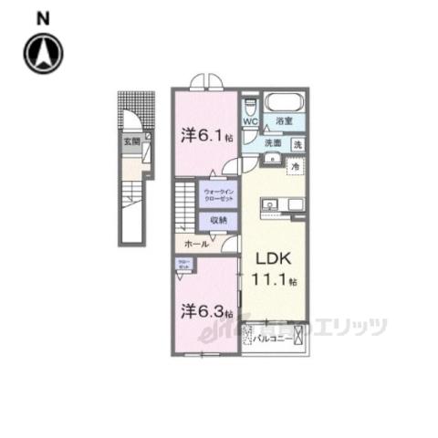 シルエーラ セットB(2LDK/2階)の間取り写真