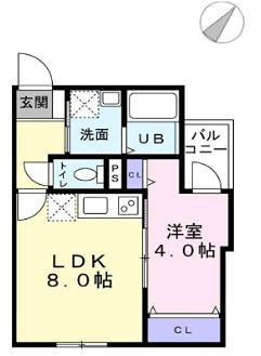EIJU富士見台駅前(1LDK/3階)の間取り写真