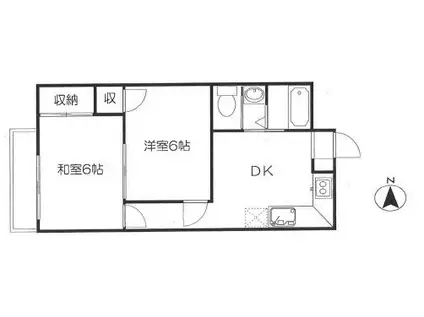サクラパーク潮見(2DK/3階)の間取り写真