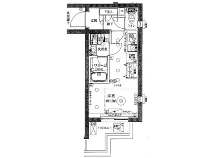 クレヴィスタ品川西大井(ワンルーム/2階)の間取り写真