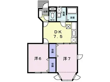 コンフォート平和台A(2DK/1階)の間取り写真