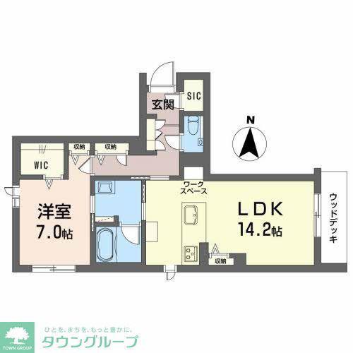エグゼスト ネロ(1LDK/1階)の間取り写真