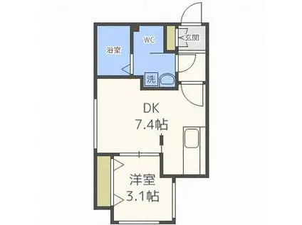 CENTRISE セントライズ(1DK/3階)の間取り写真