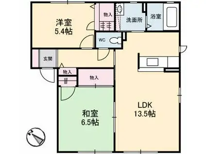 シャーメゾンコンファーレC(2LDK/1階)の間取り写真