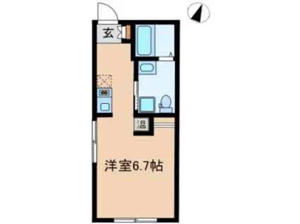 ブライトール(ワンルーム/B1階)の間取り写真