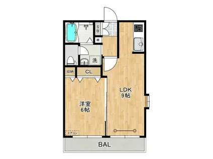 メゾンボナール(1LDK/1階)の間取り写真