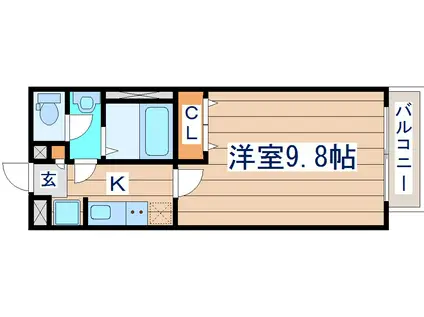 リブリ・K-1宮城野(1K/3階)の間取り写真