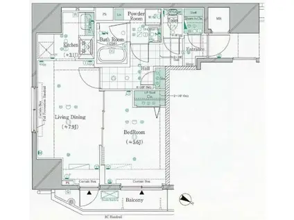 ガリシア大塚サウス(1LDK/4階)の間取り写真
