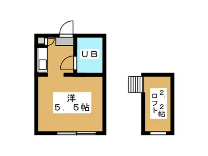 エクセルシオール(ワンルーム/2階)の間取り写真