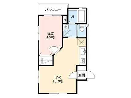 アイレガリアⅠ(1LDK/1階)の間取り写真