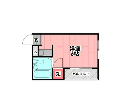 大樹ハイツII(ワンルーム/3階)の間取り写真