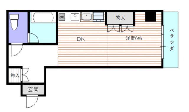 メゾン鷹匠(1DK/3階)の間取り写真