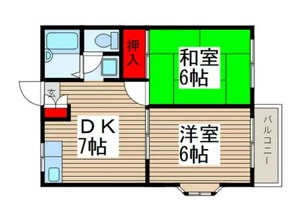 グランデュールITO(2DK/2階)の間取り写真