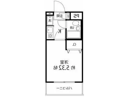 TS GARDEN下高井戸(1K/1階)の間取り写真