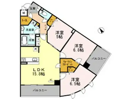 Y´S COURT 千里山(2LDK/1階)の間取り写真