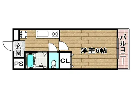 カリーノ北園(1K/1階)の間取り写真