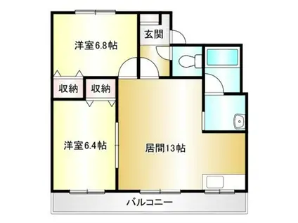 コーポアザレア(2LDK/2階)の間取り写真