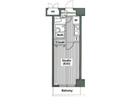 グランド・ガーラ日本橋茅場町(1K/3階)の間取り写真