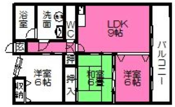 NO.8山一ビル(2LDK/5階)の間取り写真
