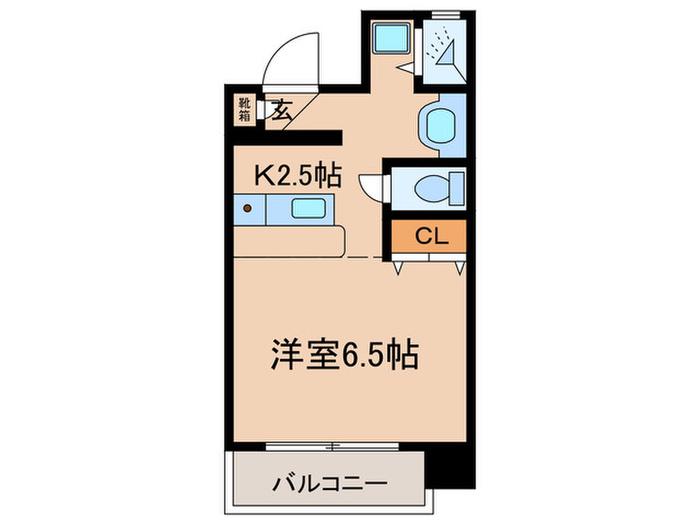 エスパース大井(1K/4階)の間取り写真