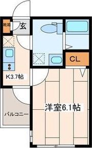 WITH PLACEさがみ野(1K/1階)の間取り写真