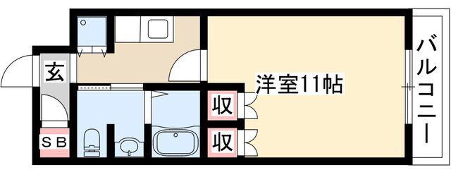 カーサステラ(1K/8階)の間取り写真