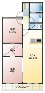 LIEN MON COEUR(2LDK/5階)の間取り写真
