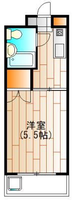 ハイタウン池上NO5(1K/5階)の間取り写真