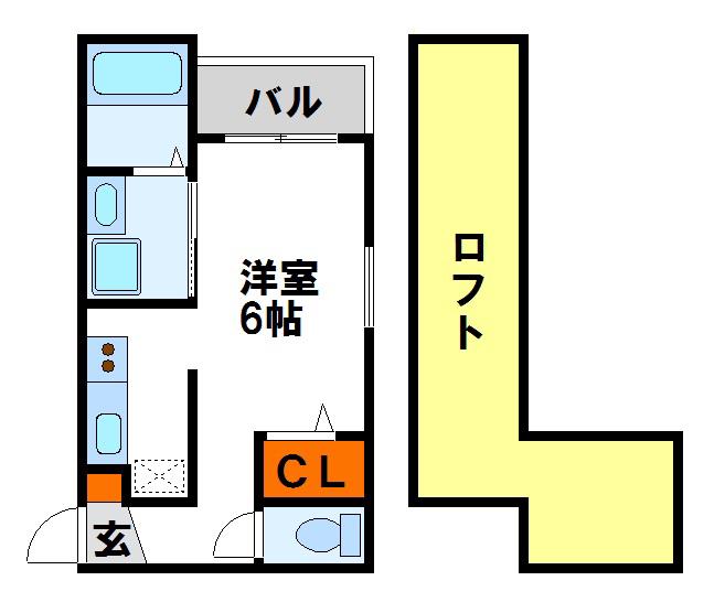 コンフォルテ二日市(1K/1階)の間取り写真