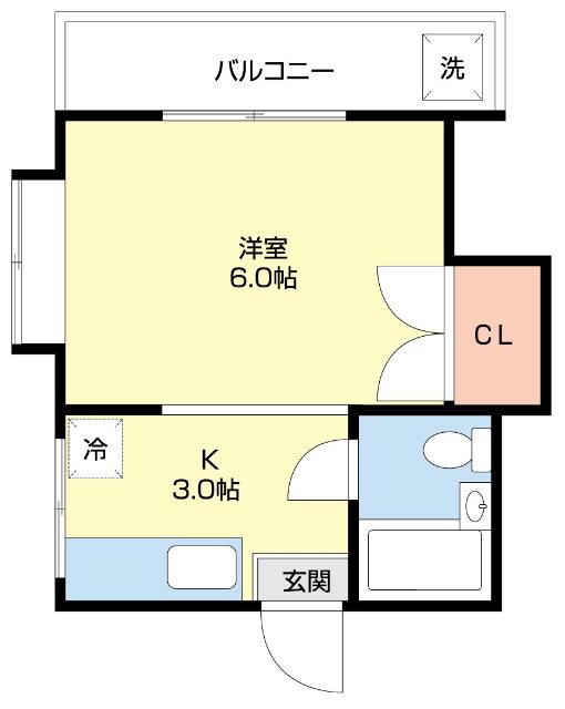 コスモス壱番館(ワンルーム/3階)の間取り写真