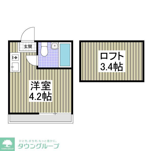 ドミールS(ワンルーム/2階)の間取り写真