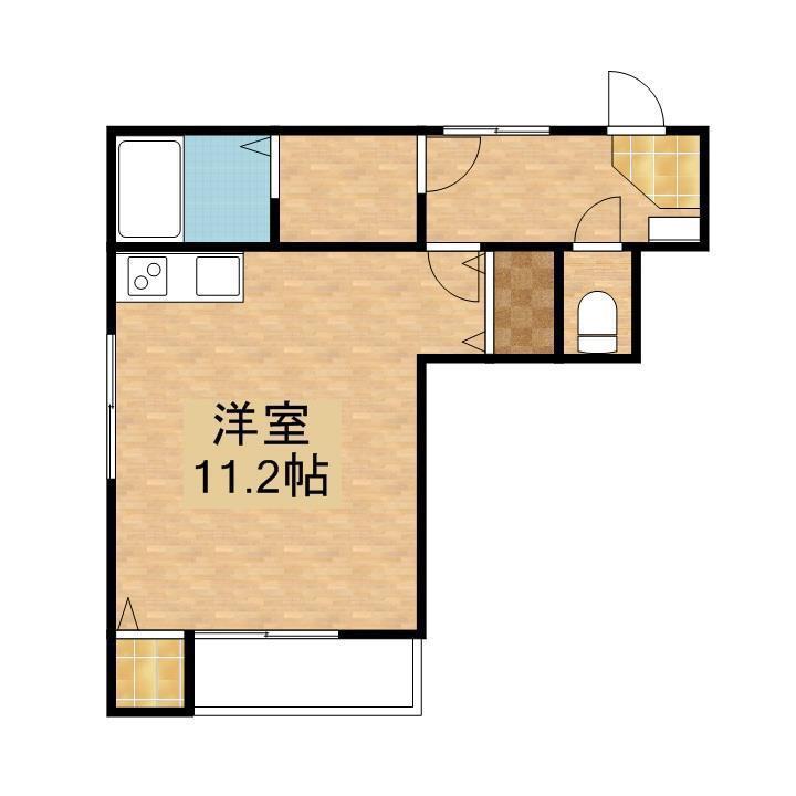FKマンション(ワンルーム/2階)の間取り写真
