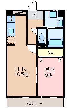 パンダビル(1LDK/9階)の間取り写真