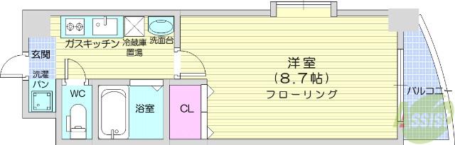 LA DOUCEUR宮町(1K/7階)の間取り写真