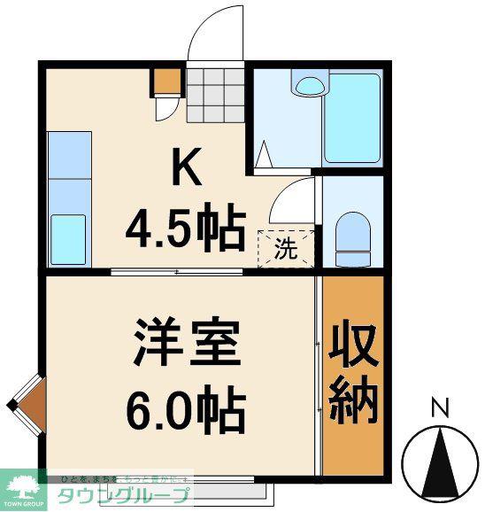 メゾン船堀A棟(1K/2階)の間取り写真