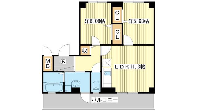 サニーコート(2LDK/2階)の間取り写真