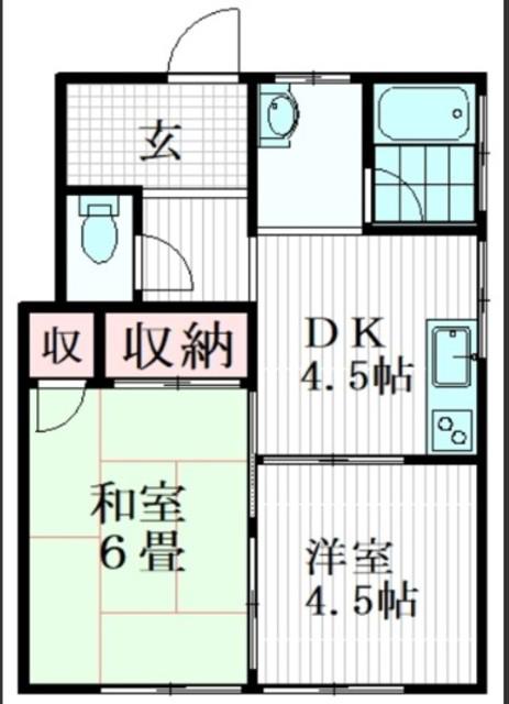 プラムハウス(2DK/1階)の間取り写真
