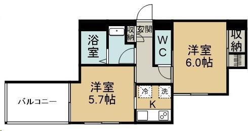 FAMILIAR南光台(2K/3階)の間取り写真