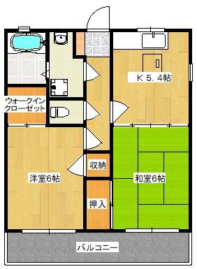 コンフォートTIII(2K/2階)の間取り写真