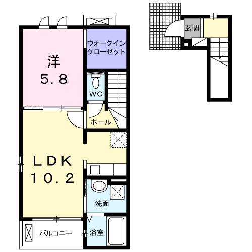 アクアーリオ 204(1LDK/2階)の間取り写真